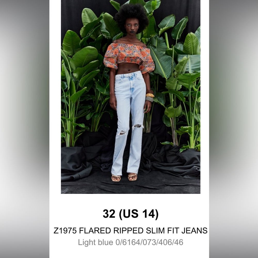 New never worn zara slim flare Jean